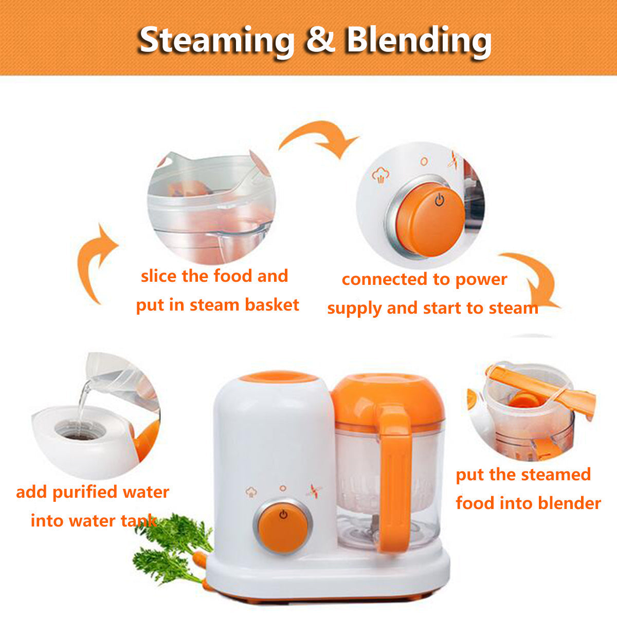 Smart multifunctional baby food processor