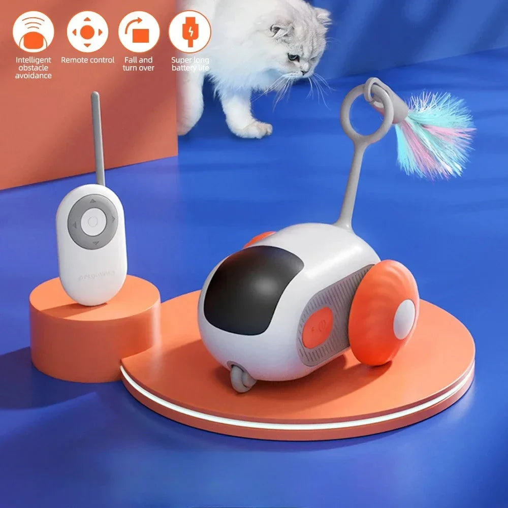 Smart remote-controlled cat toy car