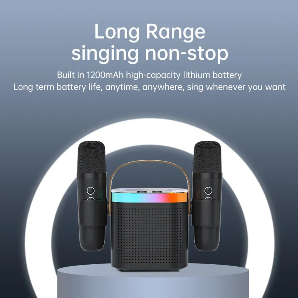 Portable Bluetooth Karaoke Speaker System with Microphones-4
