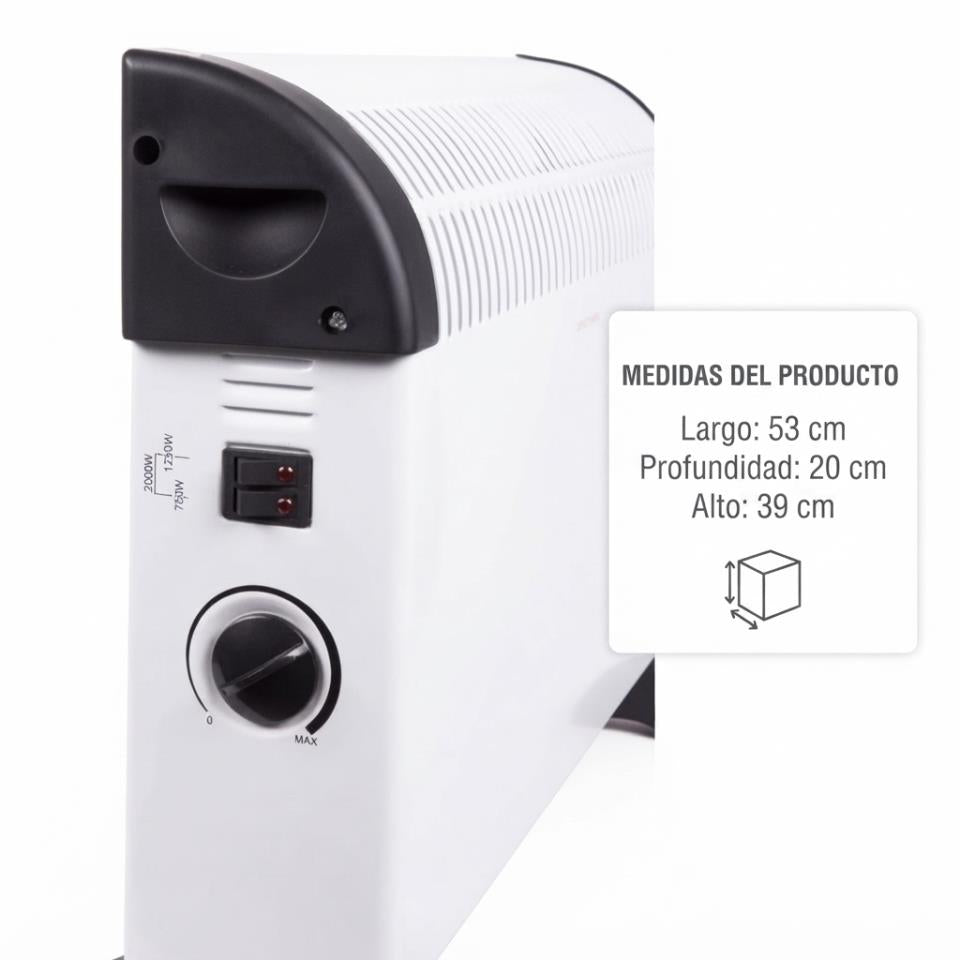 CONVECTOR CON CALEFACTOR DE AIRE 2.000W 2000w