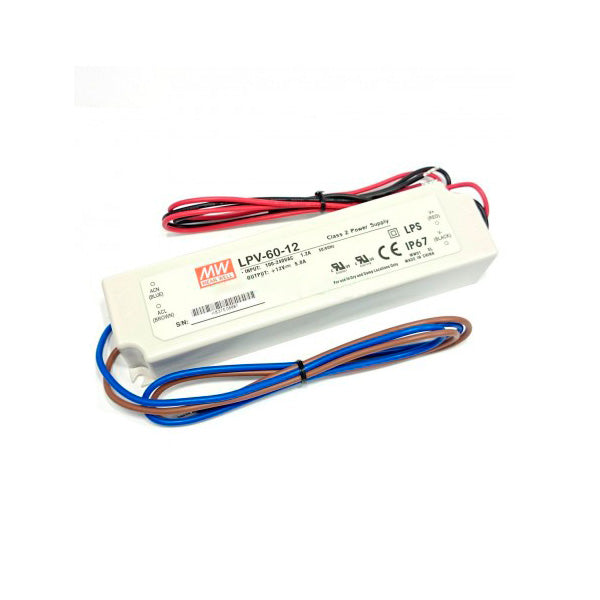 TRANSFORMADOR PARA TIRA LED "" IP67 "" 60w 12v