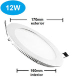 PANEL LED REDONDO EMPOTRAR 12w 4000K