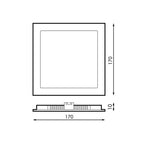 PANEL LED EMPOTRAR CUADRADO 12w 3000K NIQUEL *