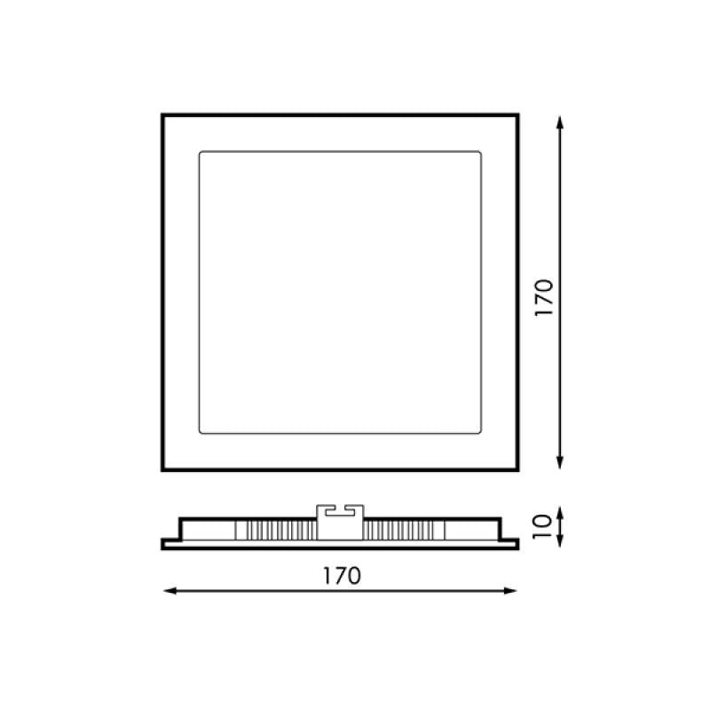 PANEL LED EMPOTRAR CUADRADO 12w 3000K NIQUEL *