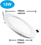 PANEL LED EMPOTRAR REDONDO 15w 4000K 192mm *