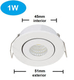 PANEL LED EMPOTRAR BLANCO 1W 6000K 45mm
