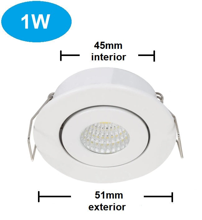 PANEL LED EMPOTRAR BLANCO 1W 6000K 45mm