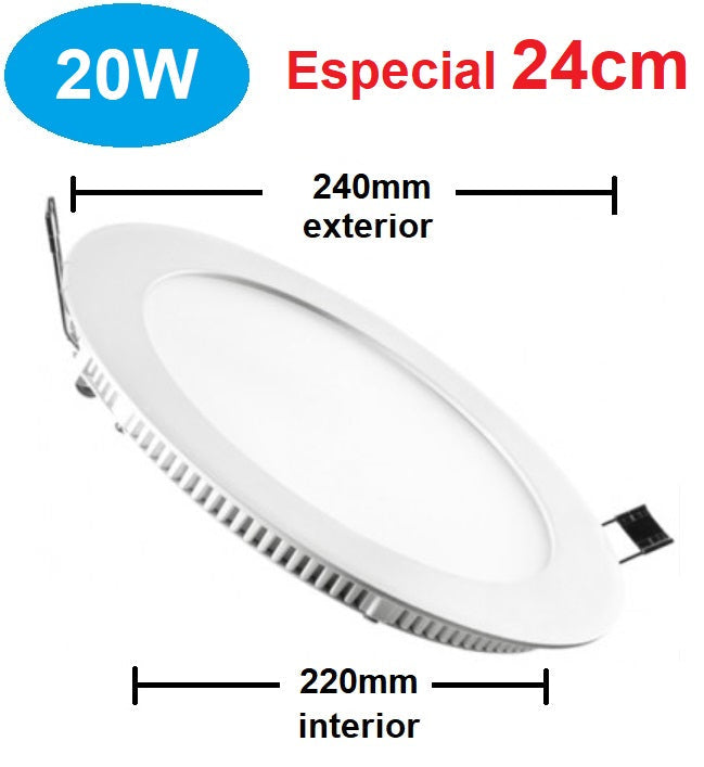 PANEL LED REDONDO EMPOTRAR "240mm" 20W 6500K *
