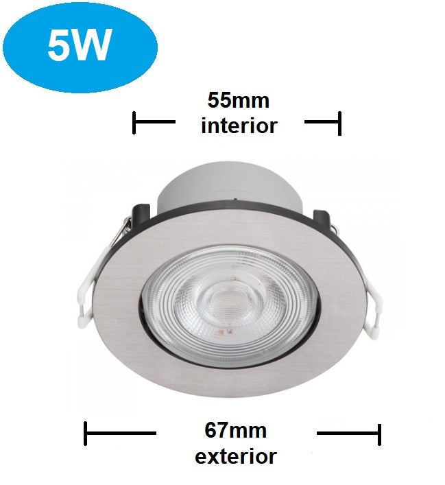PANEL LED EMPOTRAR NIQUEL 5W 6000K 55mm