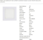 PANEL LED EMPOTRAR CUADRADO 6w 3000K *