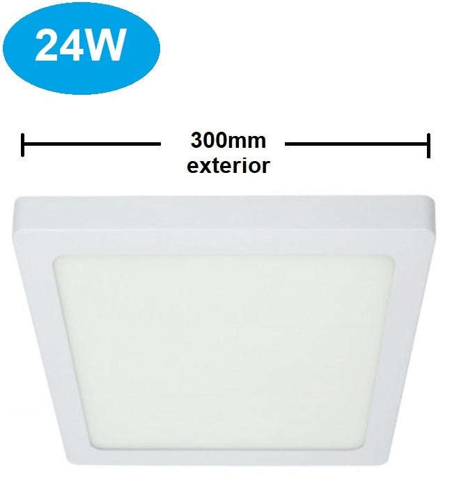 PANEL LED SUPERFICIE CUADRADO 24w 3000K *