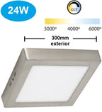 PANEL LED SUPERFICIE CUADRADO 25w NIQUEL CCT