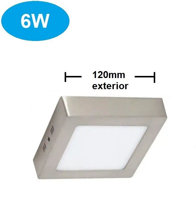 PANEL LED SUPERFICIE CUADRADO 6w 3000K NIQUEL *