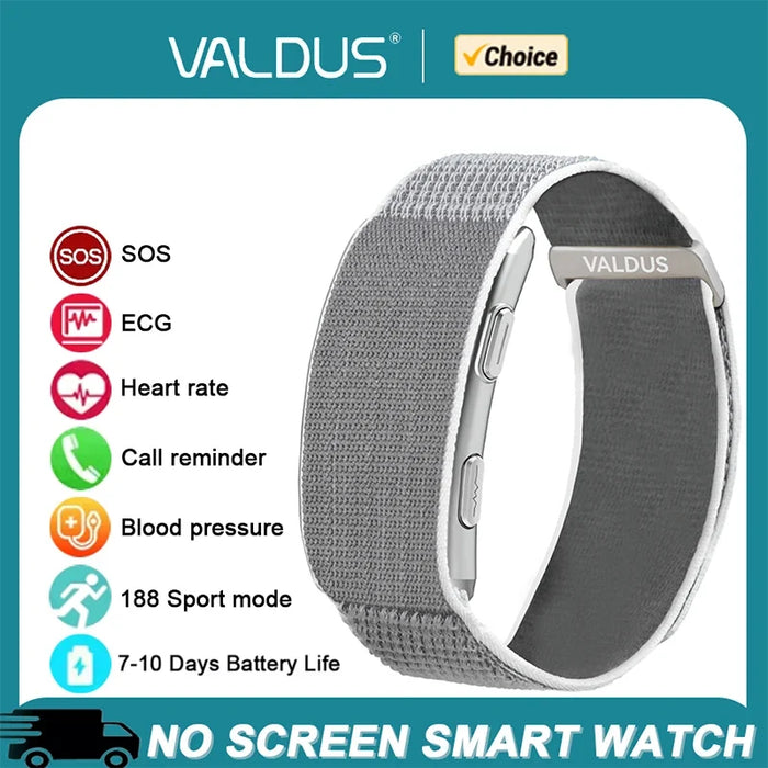 Bracelet connecté sans écran VALDUS VITRO avec ECG et suivi d'activité