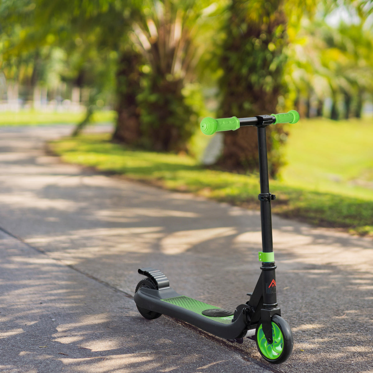 Trottinette électrique enfants 6 ans + pliable scooter électrique vitesse 8 km/h 71x36,5x75-80cm, aluminium, acier, vert-9