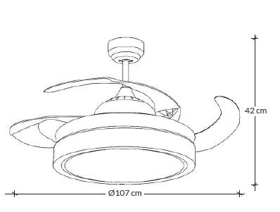 VENTILADOR TECHO SKY BLANCO DC 107cm CCT