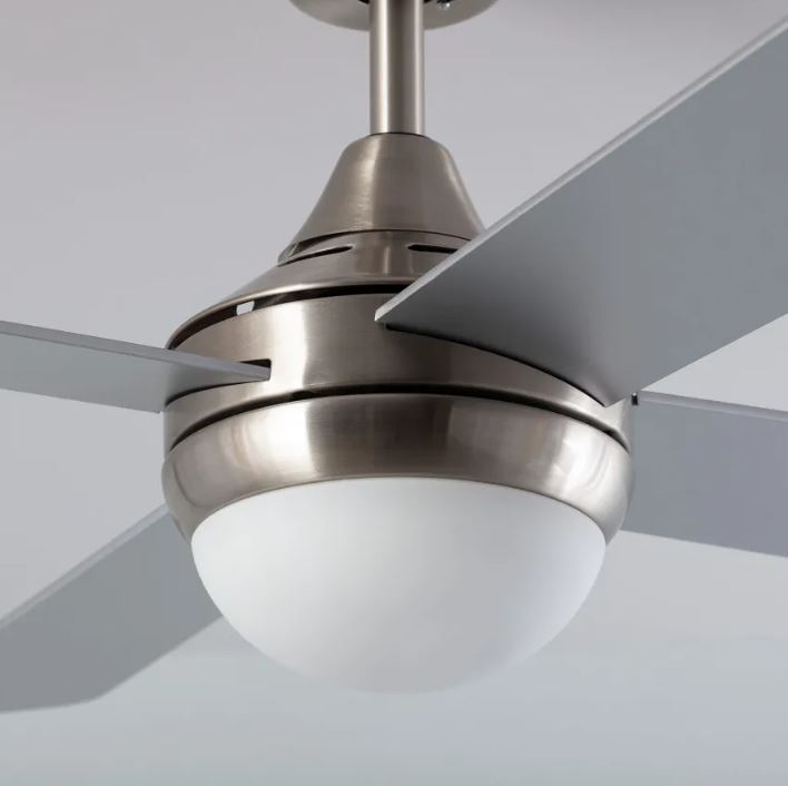 VENTILADOR TECHO NAVY NIQUEL/MADERA 4 PALAS LUZ