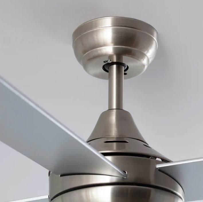 VENTILADOR TECHO NAVY NIQUEL/MADERA 4 PALAS LUZ