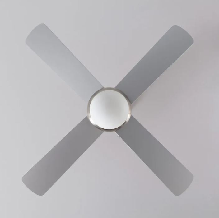 VENTILADOR TECHO NAVY NIQUEL/MADERA 4 PALAS LUZ