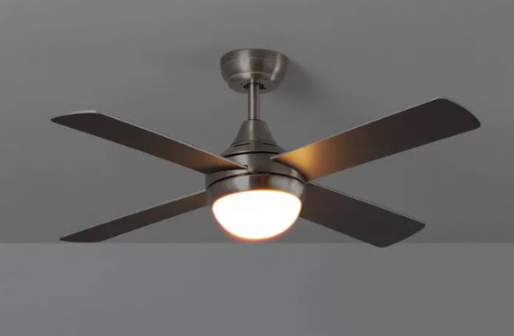 VENTILADOR TECHO NAVY NIQUEL/MADERA 4 PALAS LUZ