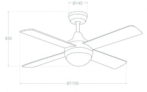 VENTILADOR TECHO NAVY NIQUEL/MADERA 4 PALAS LUZ