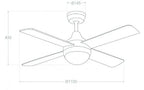 VENTILADOR TECHO NAVY NIQUEL/MADERA 4 PALAS LUZ