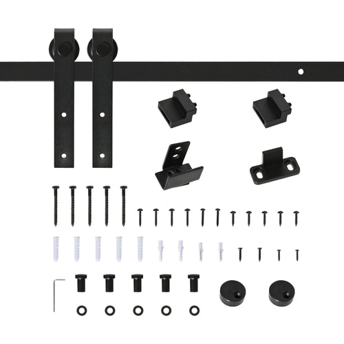 200 CM Rail porte coulissante quincaillerie de rail pour porte de grange simple en acier acier au carbone-0