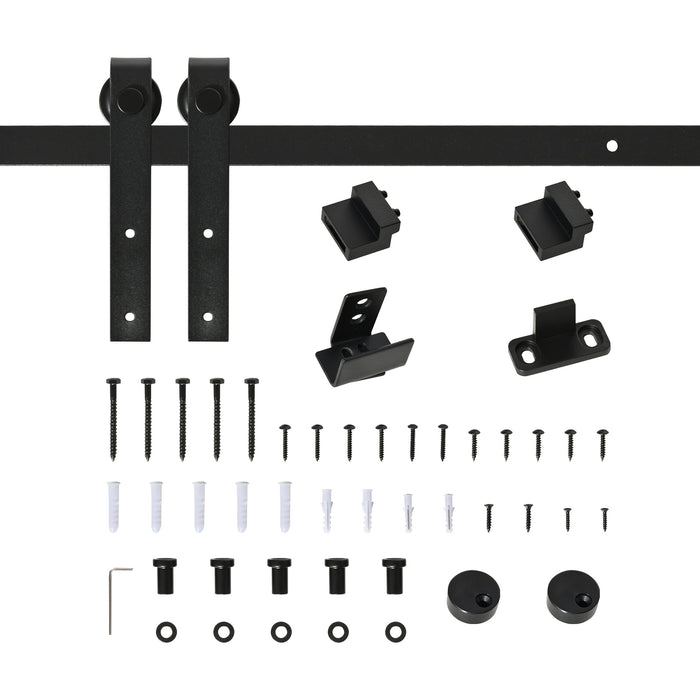 200 cm carbon-steel sliding barn door rail