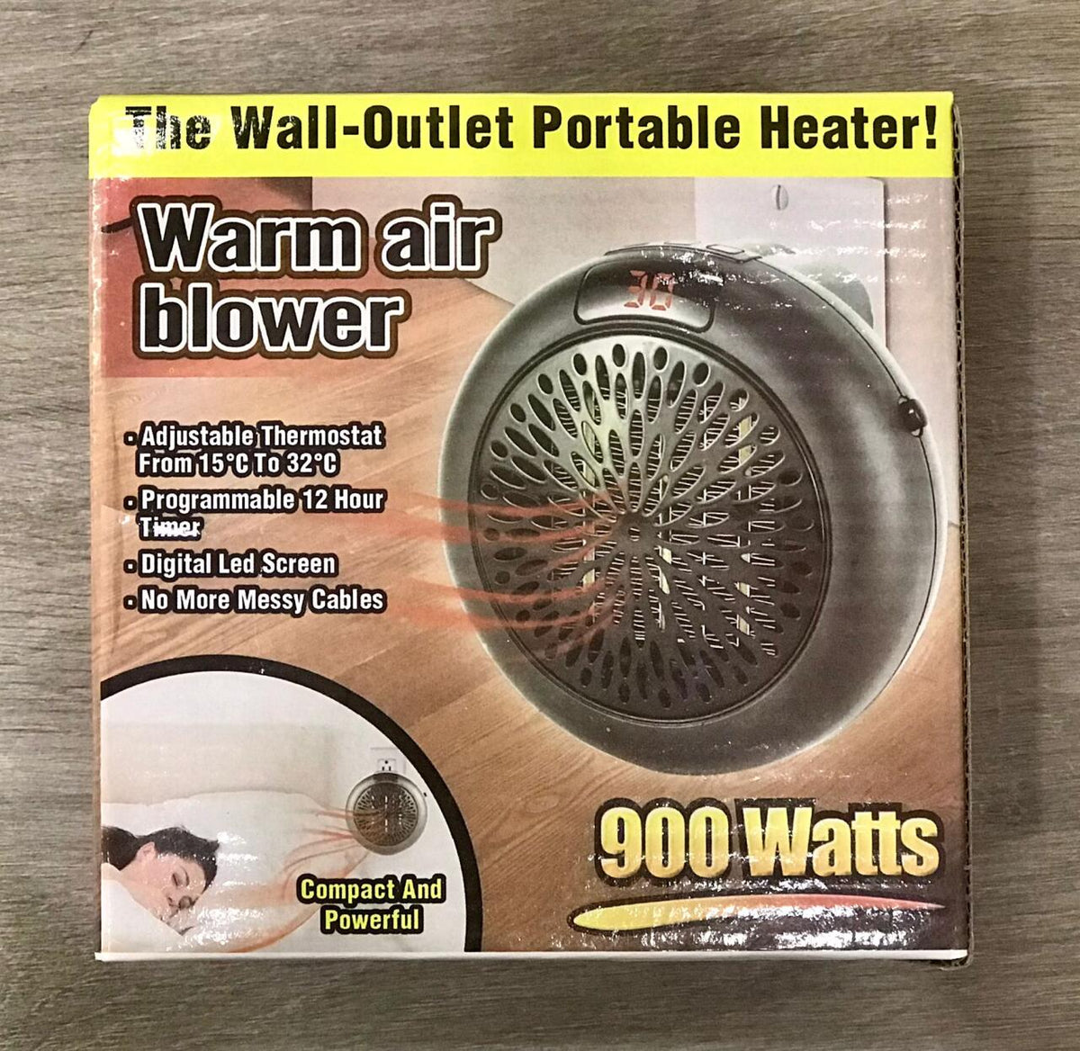 Calefactor Portátil 900W  - Compacto, Silencioso y Eficiente
