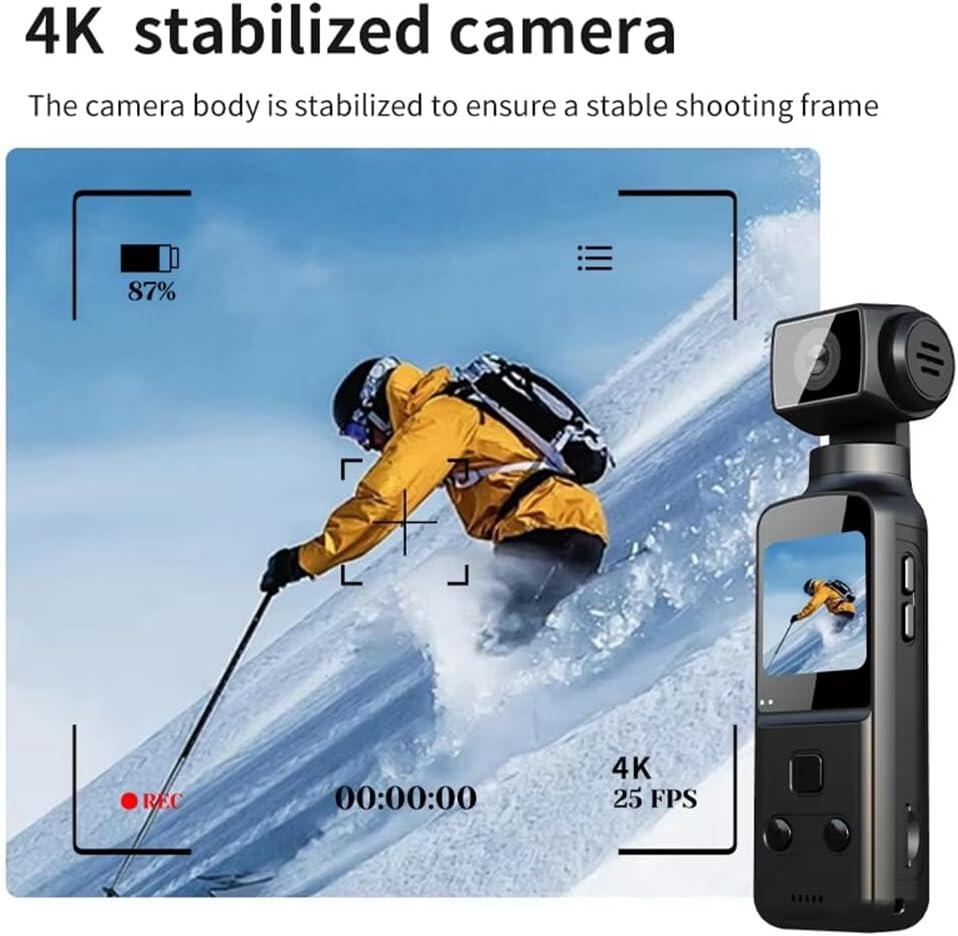 Cámara 4K de Bolsillo con Pantalla Giratoria y WiFi - Especial Vlogs y Viajes