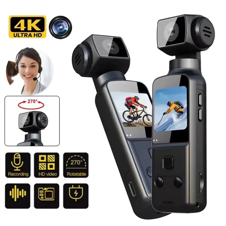 Cámara 4K de Bolsillo con Pantalla Giratoria y WiFi - Especial Vlogs y Viajes