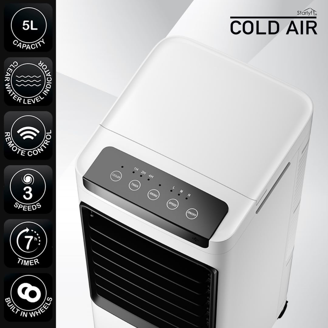 Climatizador Portátil 3 en 1 Starlyf®: Enfriador, Humidificador y Purificador de Aire