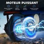 Trottinette électrique 120 W pliable pour enfant 7-14 ans 12 Km/h max. autonomie 10 Km max. bleu-5