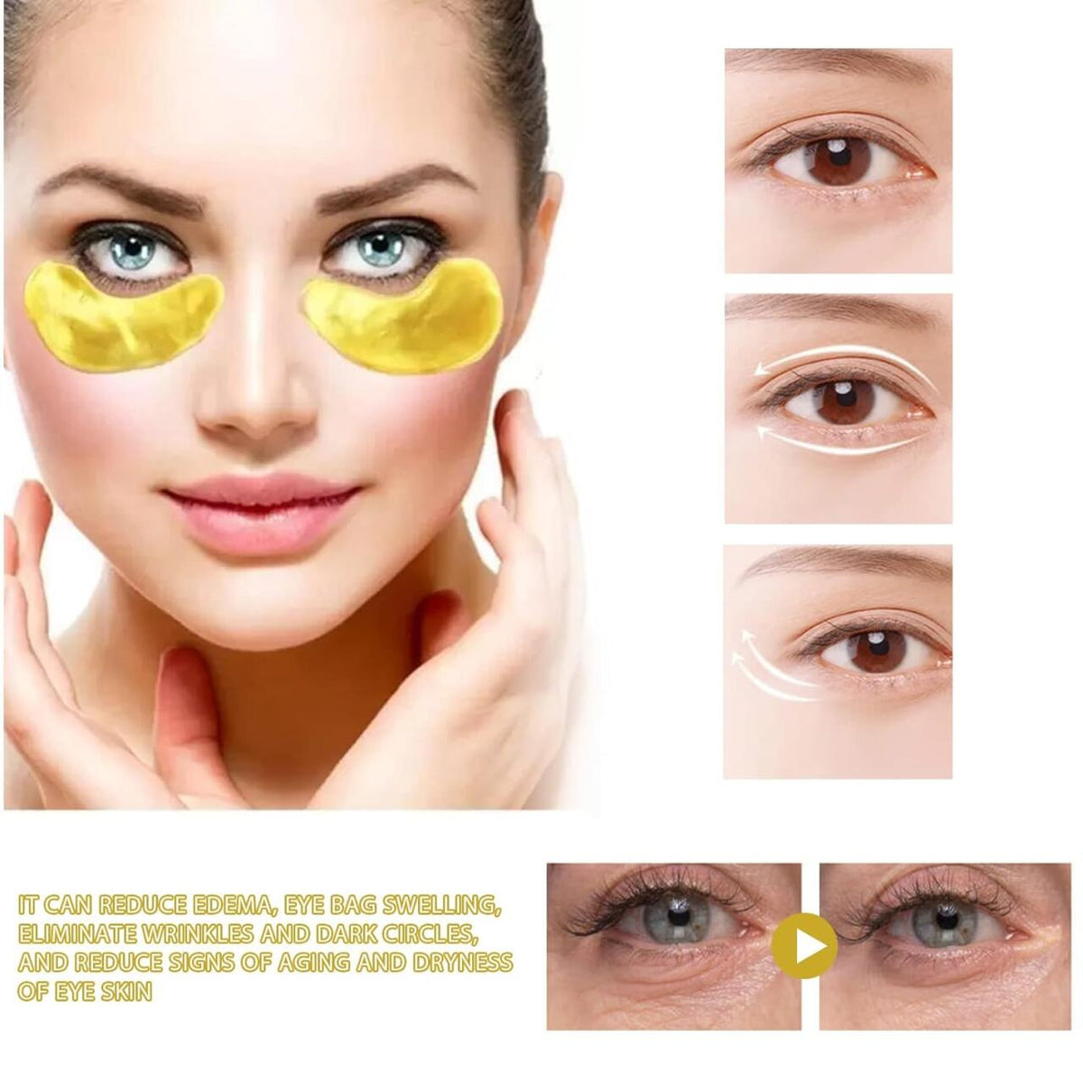EELHOE Parches de Oro 24K – Tratamiento de Lujo para Ojeras e Hinchazón 👁️💛 60 Pcs