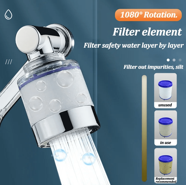 Extensor de Grifo 1080° Giratorio con Filtro de Sedimentos