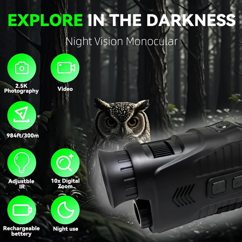 10X Digital Zoom Infrared Monocular with LED Light-3