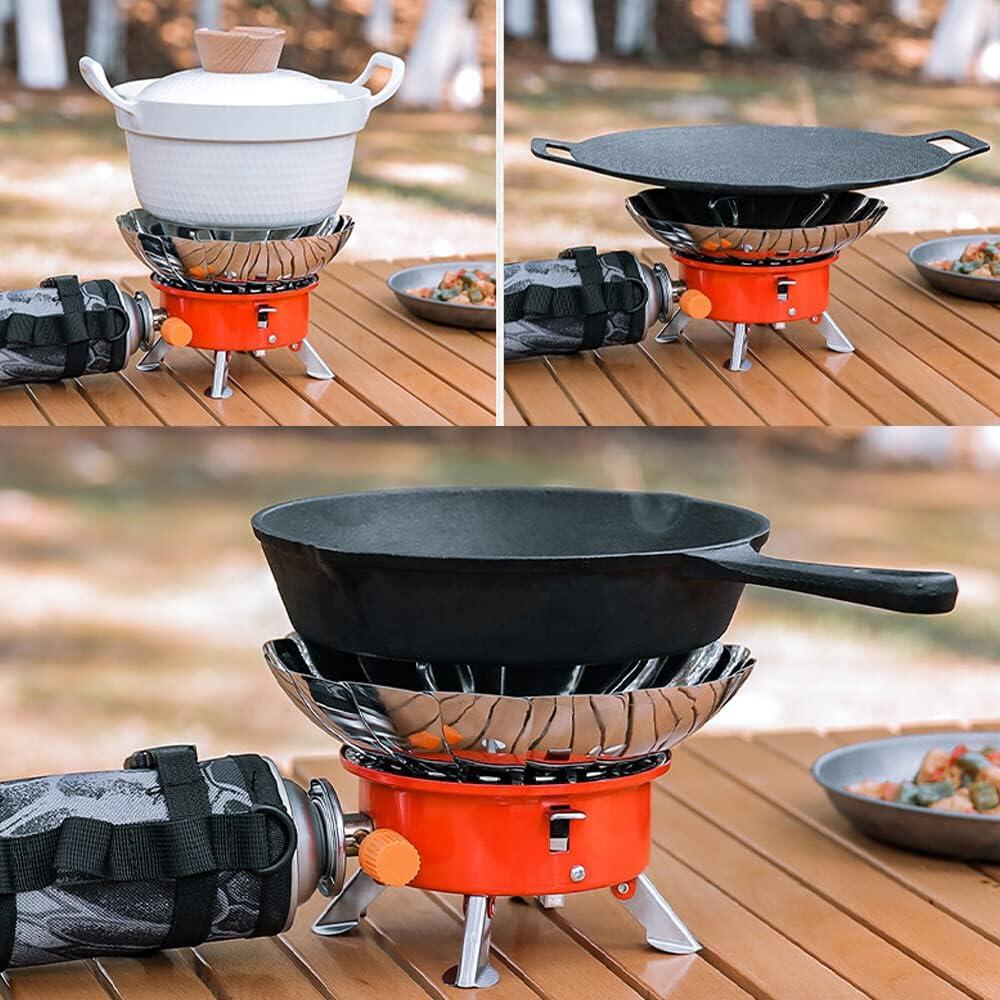 Hornillo de Gas Portátil Plegable 1400W para Camping y Senderismo
