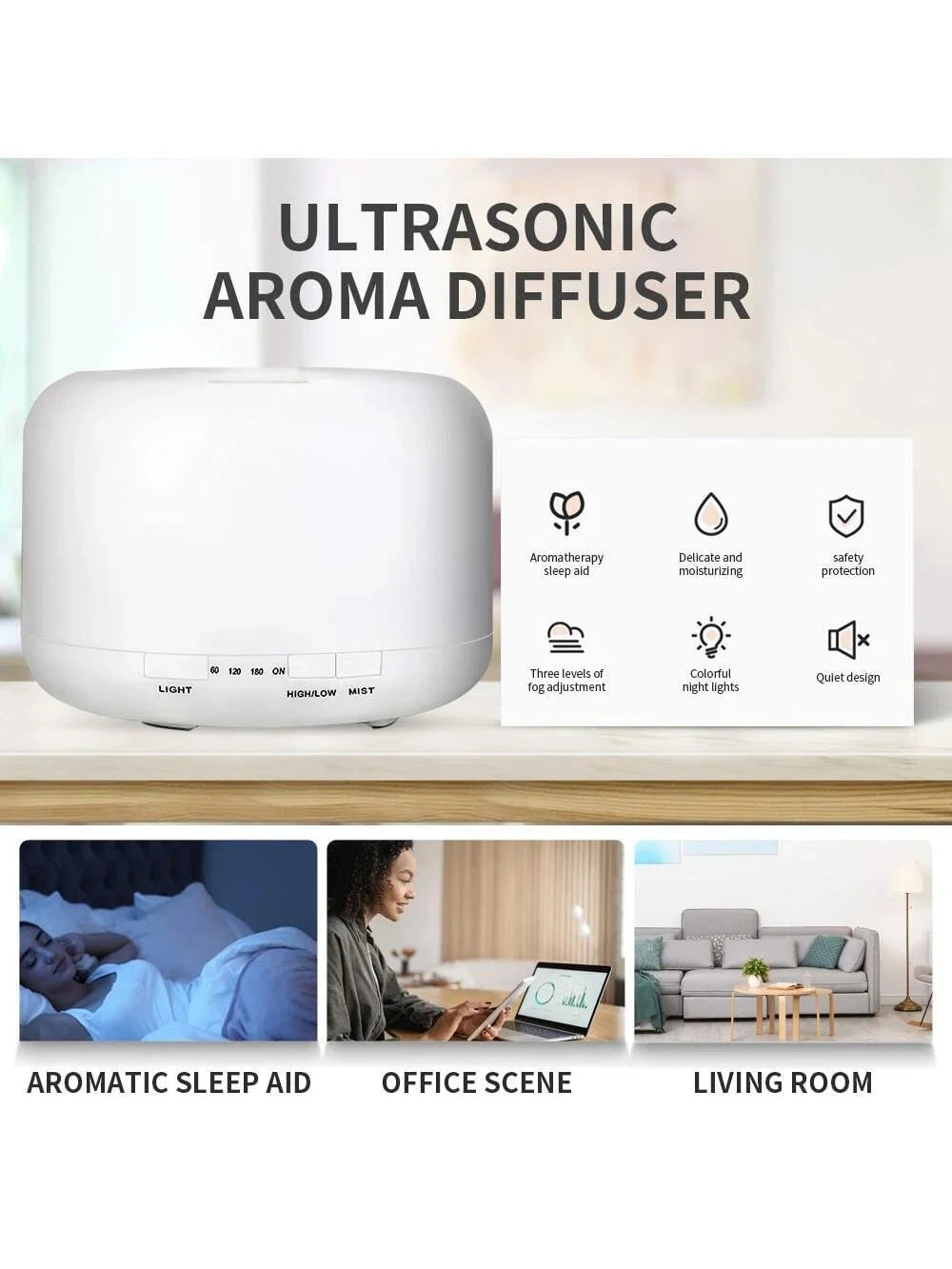 Humidificador con Control Remoto para Aromaterapia