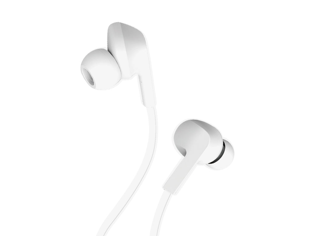 Écouteurs filaires Techancy TD8022 de 3,5 mm avec microphone, blancs