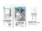 Techancy Carregador Branco De 20 W  TA2801, Suporta Pd E Qc3.0, Carregamento Rápido Pd, Compatível Com Telemóveis, Tablets-2