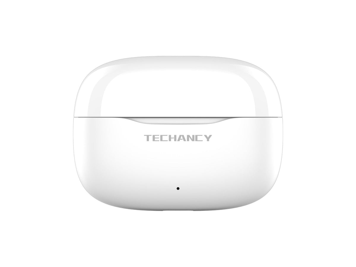 Techancy Auriculares Bluetooth TWS Wireless 5.4 KP2715 Microfone HD Toque inteligente USB C para Android iPhone Branco-0