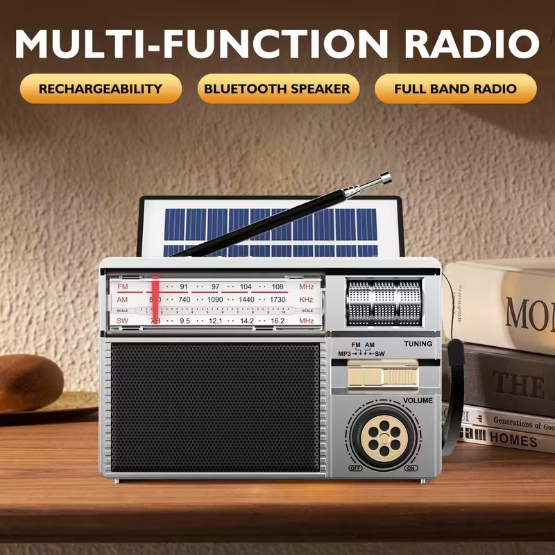 Portable Multifunctional Radio FM/AM/BT/Solar-1