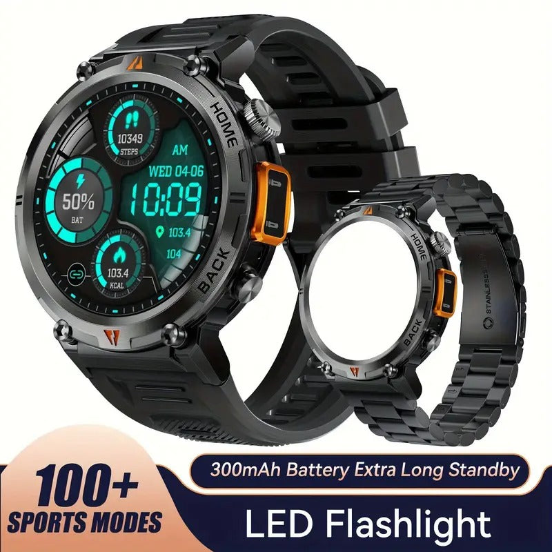 Smartwatch con schermo touch e torcia