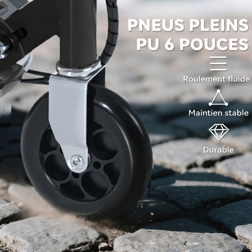Trottinette électrique 120 W pliable pour enfant de 6+ ans hauteur guidon et selle réglable 10 Km/h max. noir-6