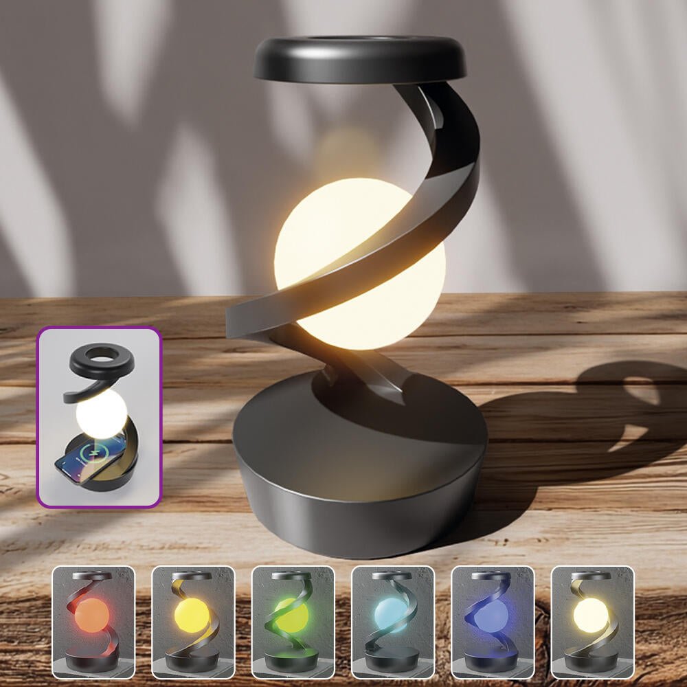 Lámpara Luna Levitante 3D LED con Carga Inalámbrica