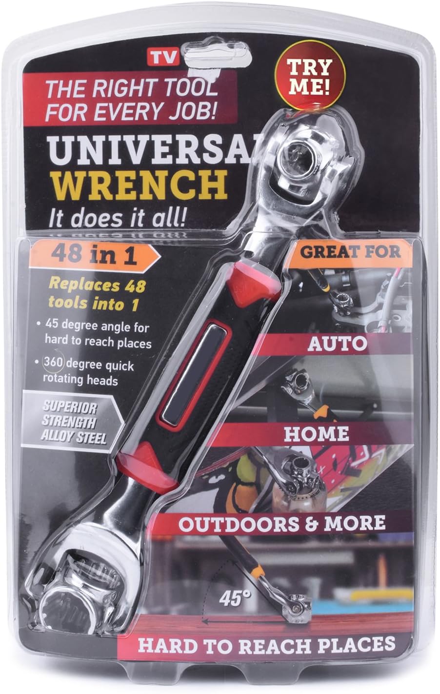 Llave de Tubo Universal 48 en 1 – Herramienta Multifuncional Ajustable 360°