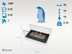 Chimenea de etanol de sobremesa de 1000W en metal y cristal templado
