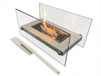 Chimenea de etanol de sobremesa en metal blanco