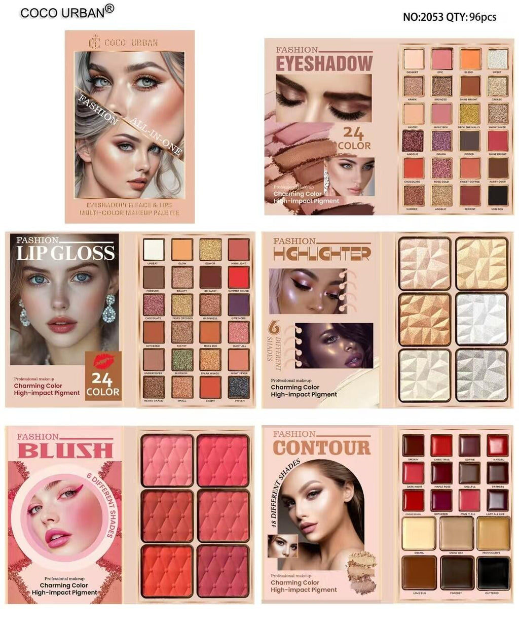 Paleta COCO URBAN Todo en Uno | Rostro, Ojos y Labios | Uso Diario y Regalo