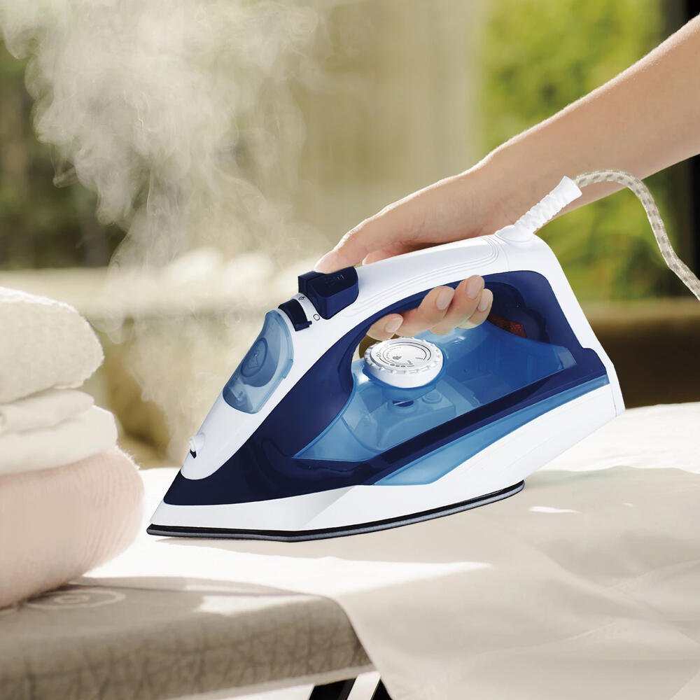 Plancha de Ropa Professional 2400 W, Suela Antiadherente, Golpe de Vapor